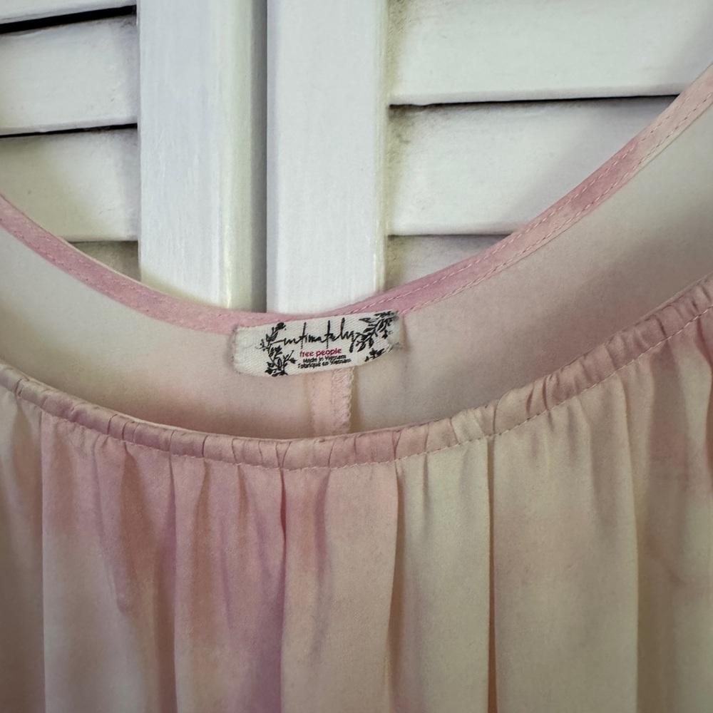 Intimately by Free People Women's Pink Tie-Dye Maxi Slip Dress with Ruffle Hem - Picture 4 of 7
